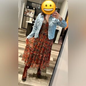 The Marais Printed Anthropologie Chiffon Maxi Dress (Petite)